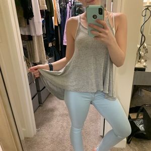 Ribbed high neck tank top
